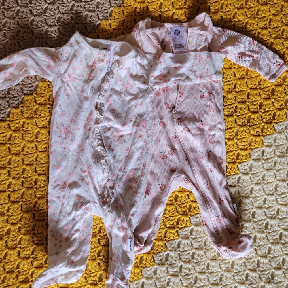 Floral and Peach Onesies